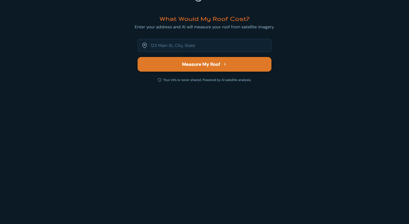 RoofQuote widget customized with company branding