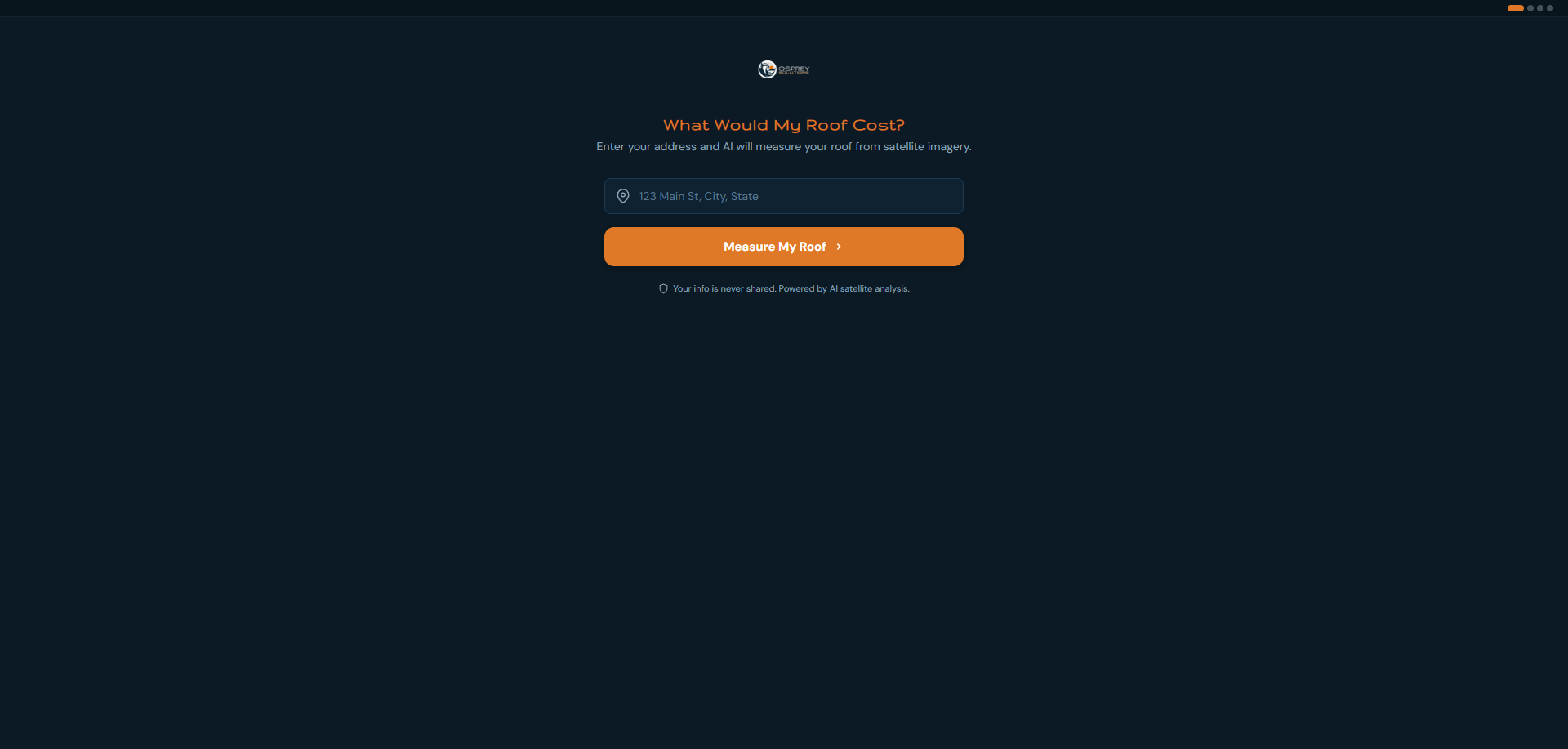 RoofQuote widget customized with company branding